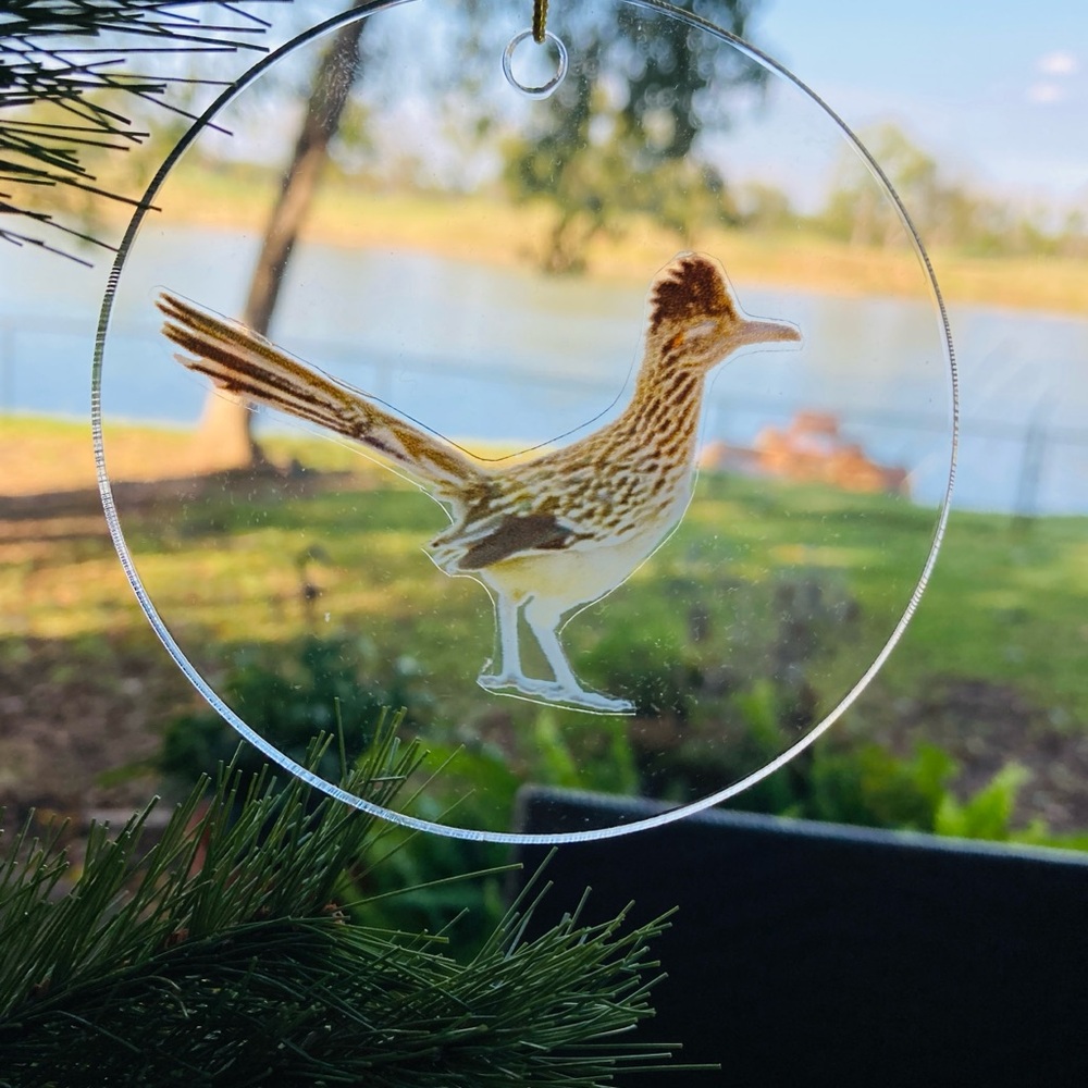 Elegant Bird Ornament with Brown and Tan Details
